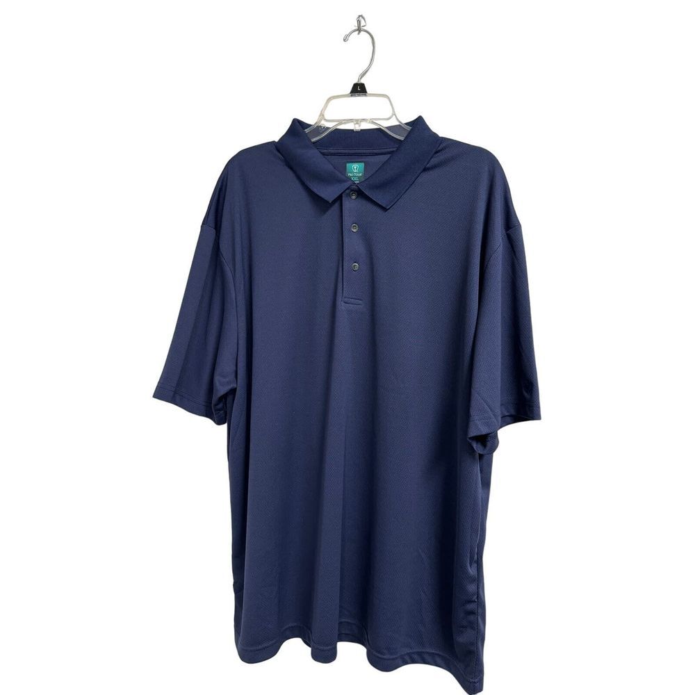 Pro Tour Navy Blue Coolplay Golf Collared‎ Shirt Short Sleeve Men's Size XXL